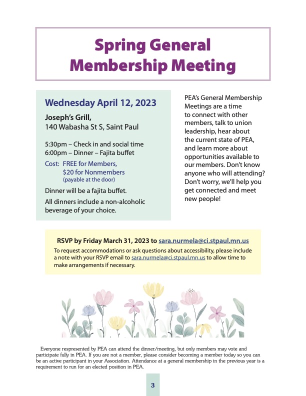 General Membership Meeting - Spring 2023